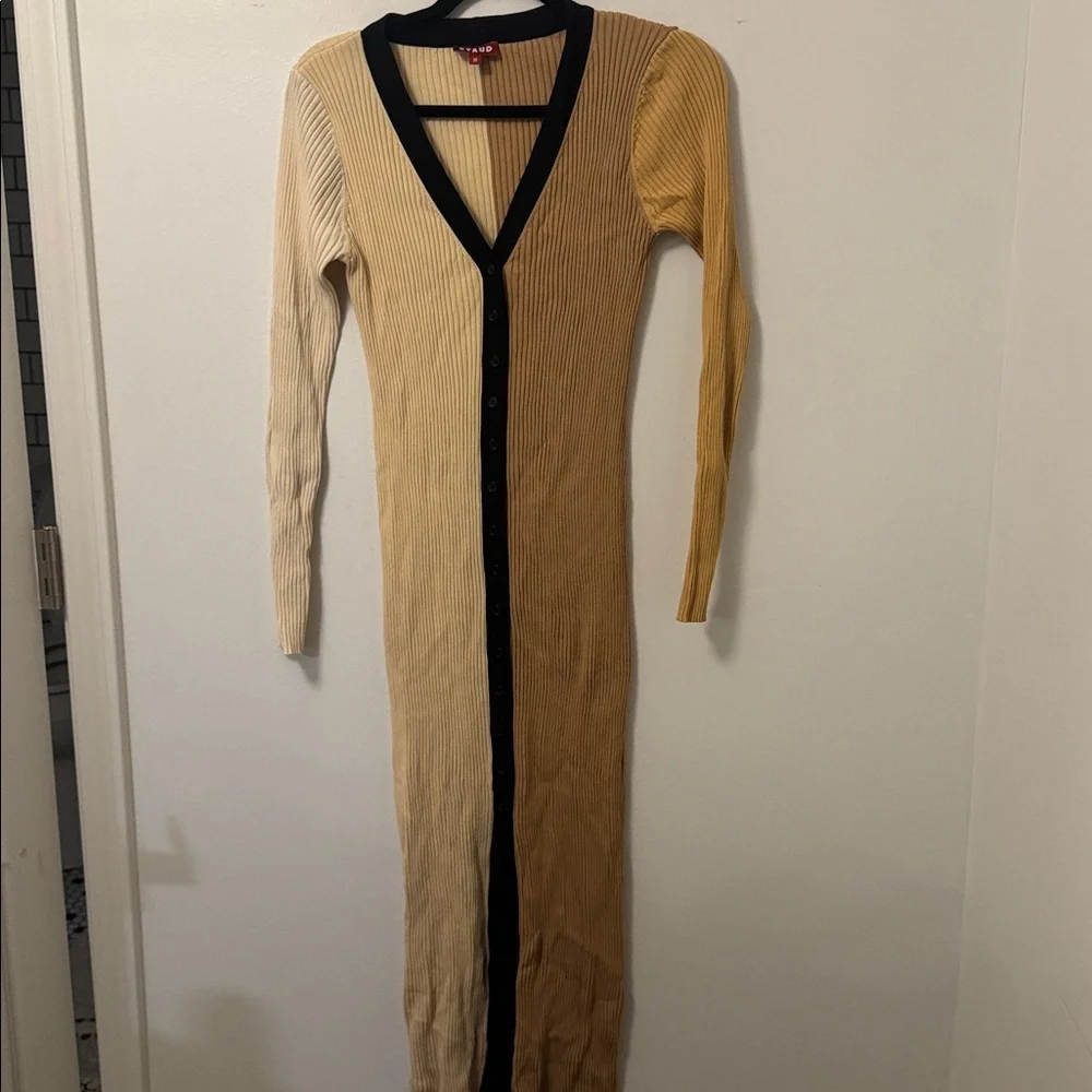 STAUD Shoko Midi Dress In Beige Medium - Picture 3 of 6